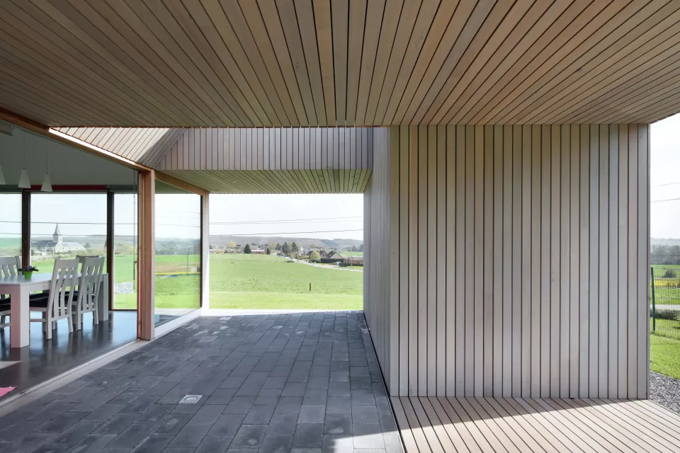 LRArchitectes Habitation basse énergie contemporaine bardage ossature bois Natoye Namur